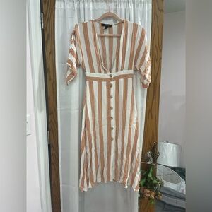 Forever 21 striped Buttoned Midi dress